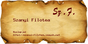 Szanyi Filotea névjegykártya
