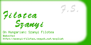 filotea szanyi business card